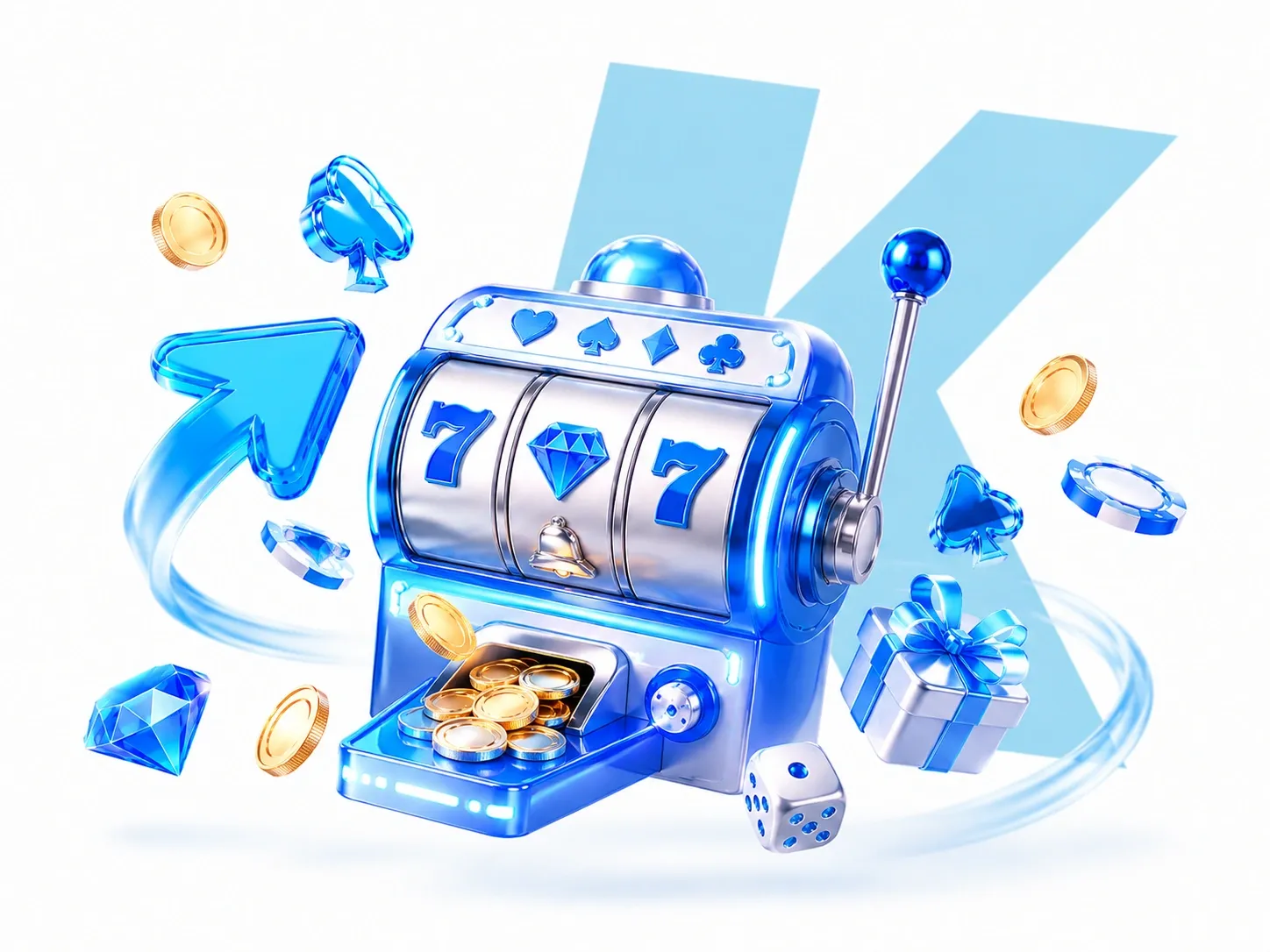 Futuristic Slot Machine with Glowing Casino Elements